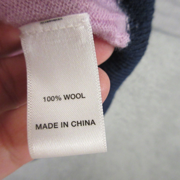 ST. JOHN Hoodie Cardigan Sweater Womens size Medium Wool Color Block Pink - Picture 8 of 13